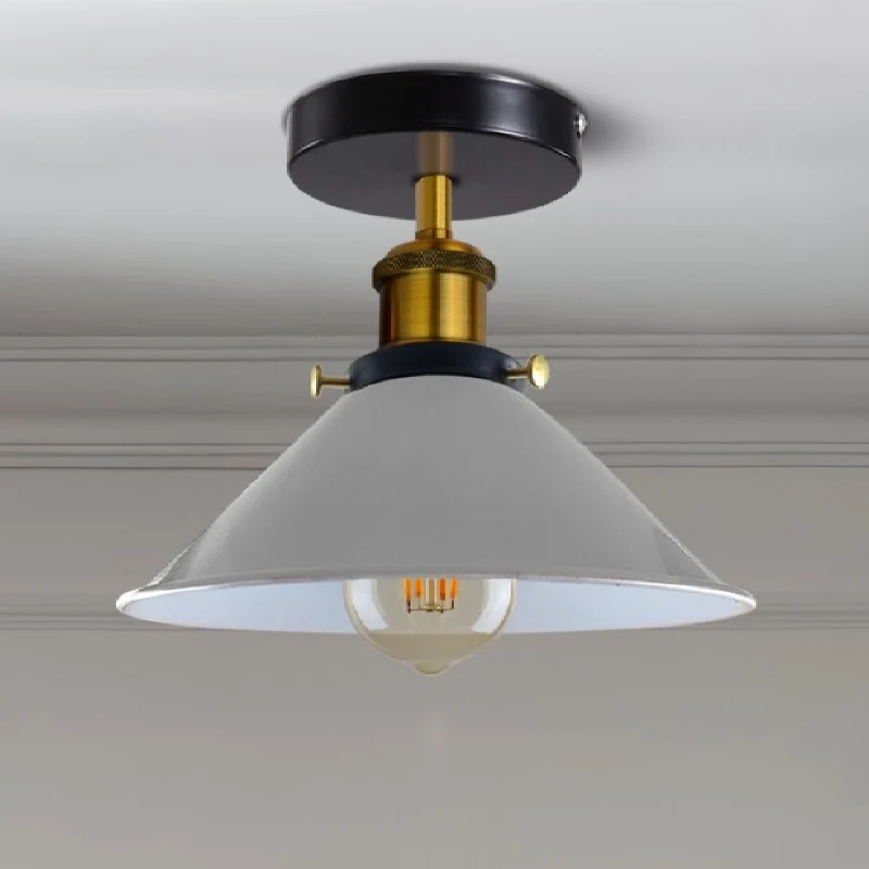 All Seasons Life Industrie Deckenlampe Vintage Metall-Schirm E27 ~3733