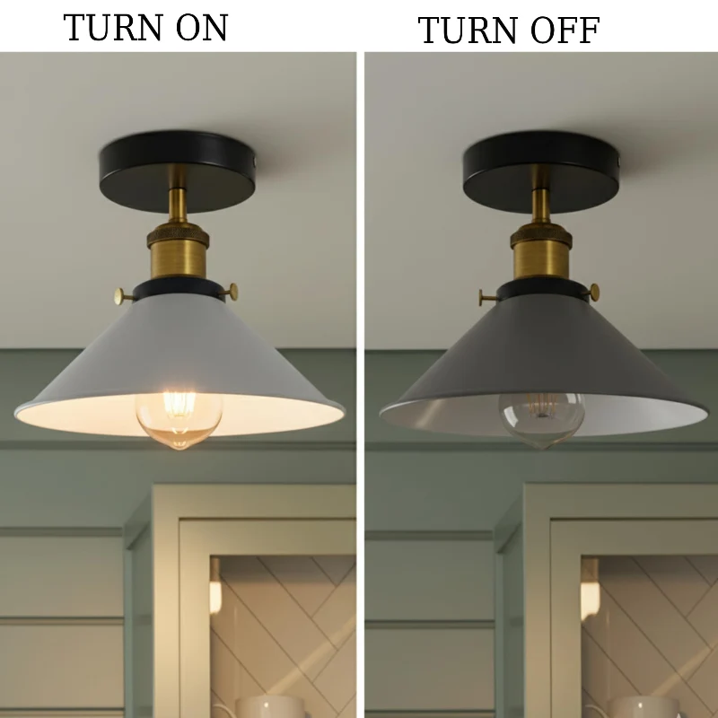 All Seasons Life Industrie Deckenlampe Vintage Metall-Schirm E27 ~3733