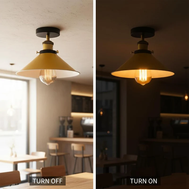 All Seasons Life Industrie Deckenlampe Vintage Metall-Schirm E27 ~3733