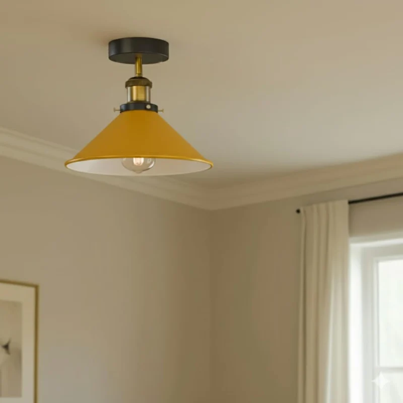 All Seasons Life Industrie Deckenlampe Vintage Metall-Schirm E27 ~3733