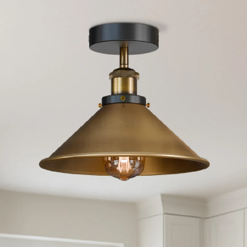 All Seasons Life Industrie Deckenlampe Vintage Metall-Schirm E27 ~3733