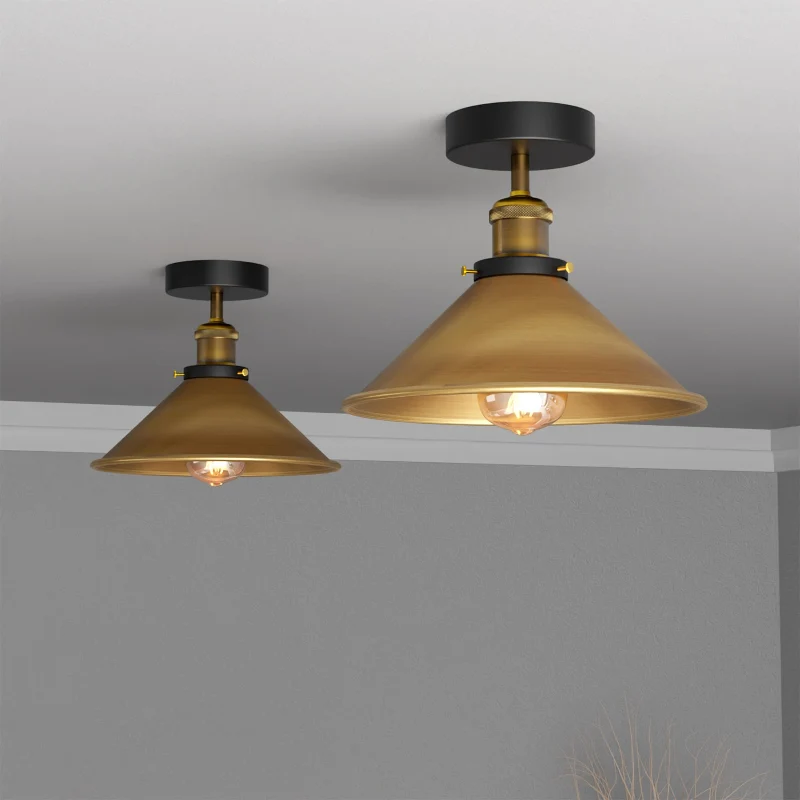 All Seasons Life Industrie Deckenlampe Vintage Metall-Schirm E27 ~3733