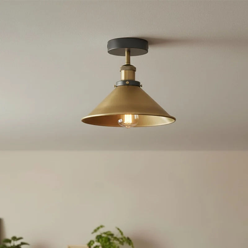 All Seasons Life Industrie Deckenlampe Vintage Metall-Schirm E27 ~3733