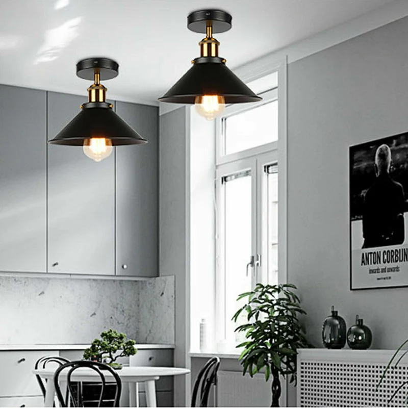 All Seasons Life Industrie Deckenlampe Vintage Metall-Schirm E27 ~3733