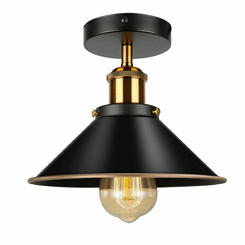 All Seasons Life Industrie Deckenlampe Vintage Metall-Schirm E27 ~3733