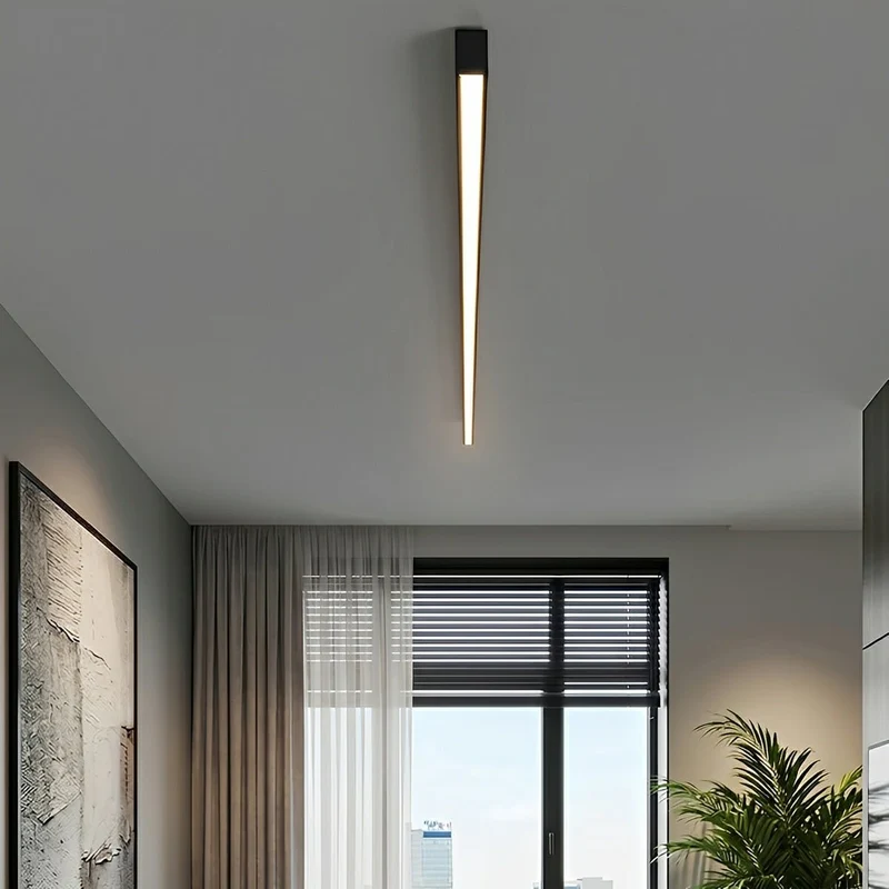 LED Plafondlamp Streep Dimbaar met Afstandsbediening Zwart Wit Aluminium Woonkamer Slaapkamer Modern | Sansoti