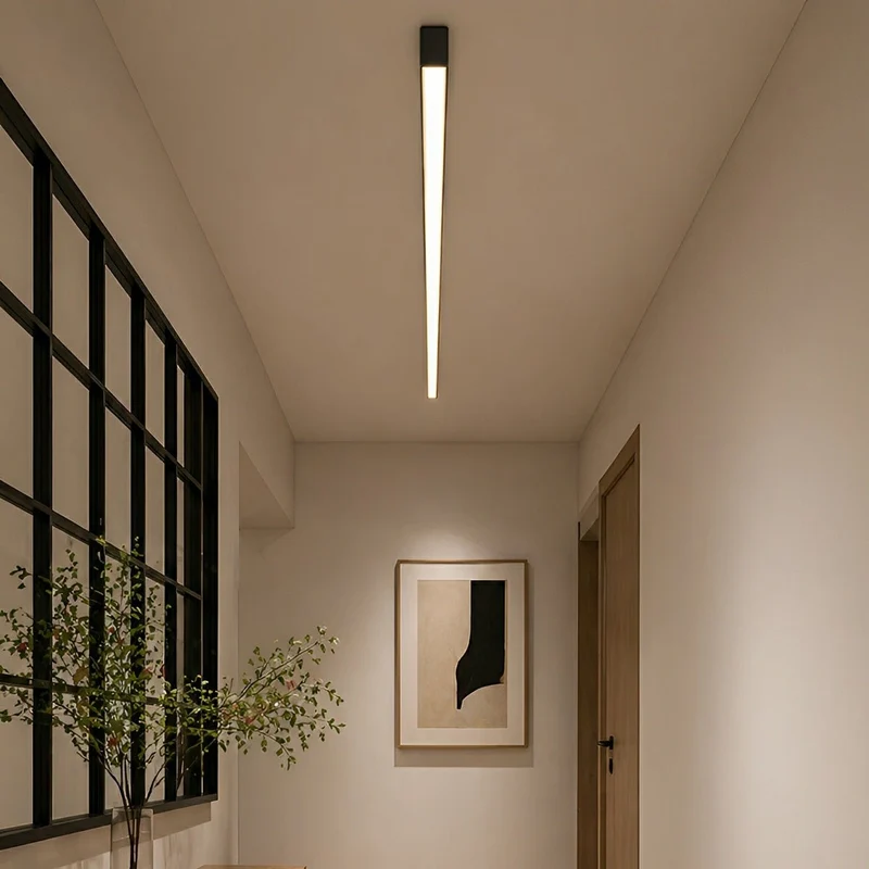 LED Plafondlamp Streep Dimbaar met Afstandsbediening Zwart Wit Aluminium Woonkamer Slaapkamer Modern | Sansoti