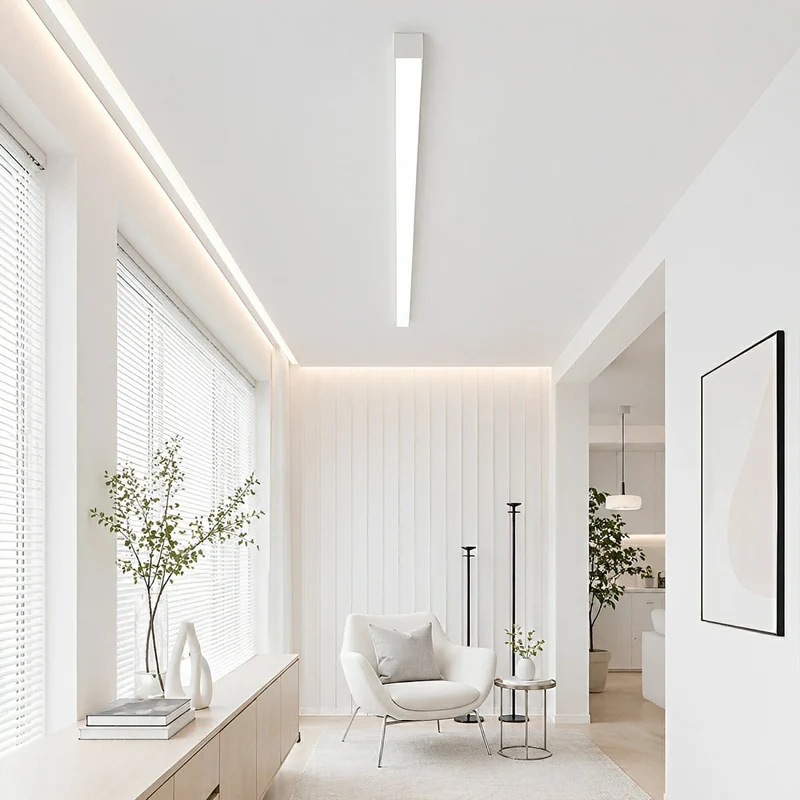 LED Plafondlamp Streep Dimbaar met Afstandsbediening Zwart Wit Aluminium Woonkamer Slaapkamer Modern | Sansoti