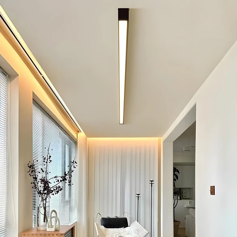 LED Plafondlamp Streep Dimbaar met Afstandsbediening Zwart Wit Aluminium Woonkamer Slaapkamer Modern | Sansoti
