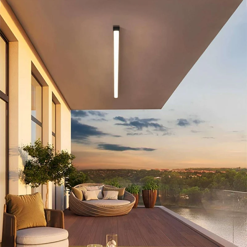 LED Plafondlamp Streep Dimbaar met Afstandsbediening Zwart Wit Aluminium Woonkamer Slaapkamer Modern | Sansoti