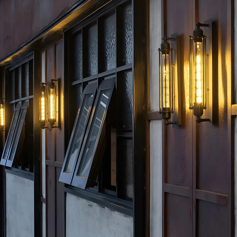Industriële Wandlamp Ijzer & Glas Warm Wit LED Vintage Stijl Hardwired Retro Look Wandverlichting Woonkamer | Sansoti