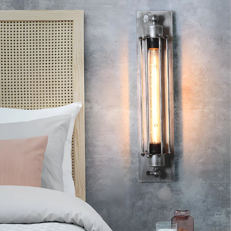 Industriële Wandlamp Ijzer & Glas Warm Wit LED Vintage Stijl Hardwired Retro Look Wandverlichting Woonkamer | Sansoti