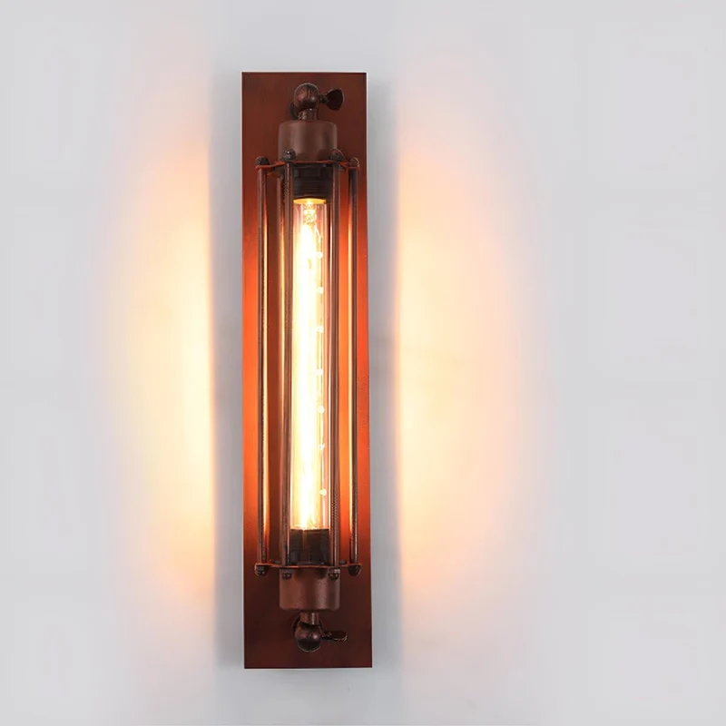 Industriële Wandlamp Ijzer & Glas Warm Wit LED Vintage Stijl Hardwired Retro Look Wandverlichting Woonkamer | Sansoti
