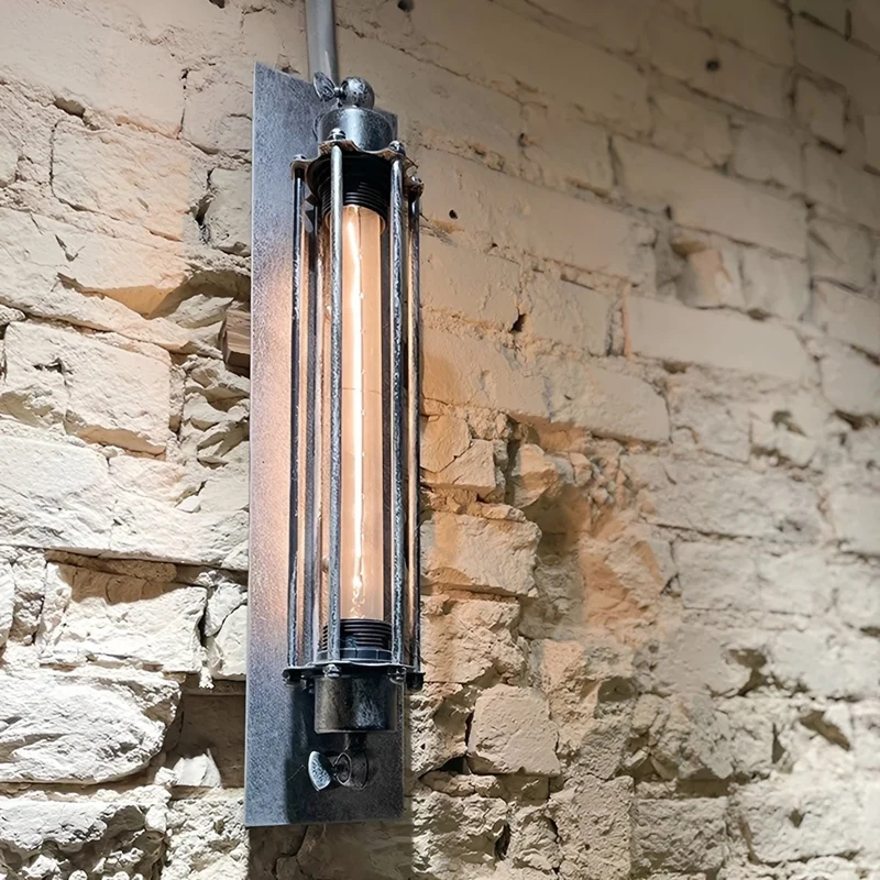 Industriële Wandlamp Ijzer & Glas Warm Wit LED Vintage Stijl Hardwired Retro Look Wandverlichting Woonkamer | Sansoti