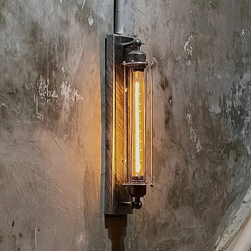 Industriële Wandlamp Ijzer & Glas Warm Wit LED Vintage Stijl Hardwired Retro Look Wandverlichting Woonkamer | Sansoti
