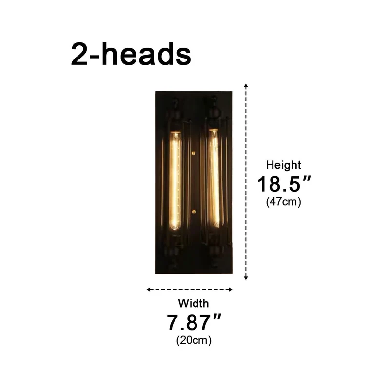 Industriële Wandlamp Ijzer & Glas Warm Wit LED Vintage Stijl Hardwired Retro Look Wandverlichting Woonkamer | Sansoti