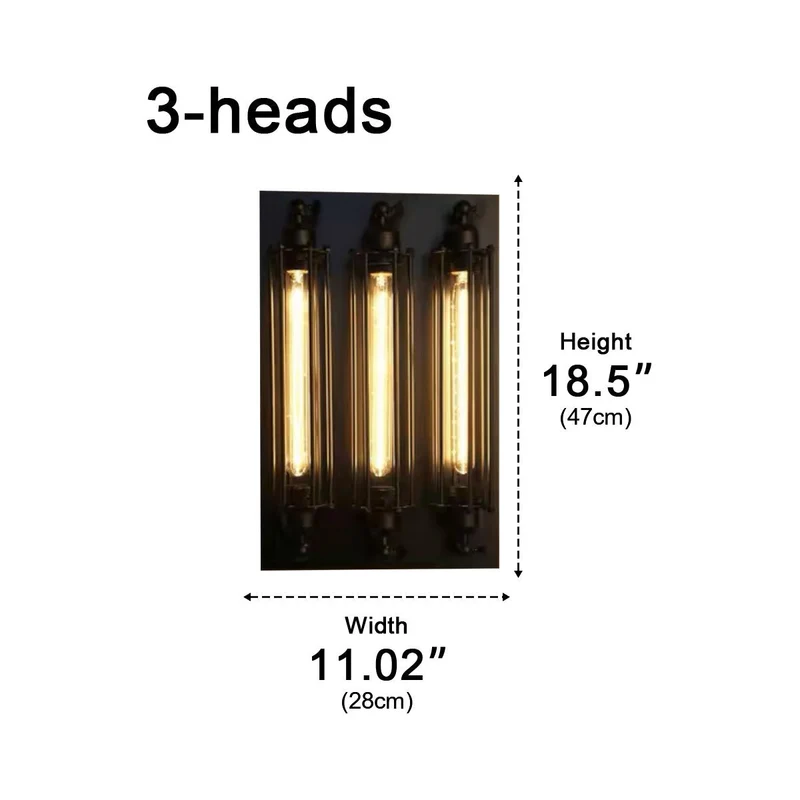 Industriële Wandlamp Ijzer & Glas Warm Wit LED Vintage Stijl Hardwired Retro Look Wandverlichting Woonkamer | Sansoti