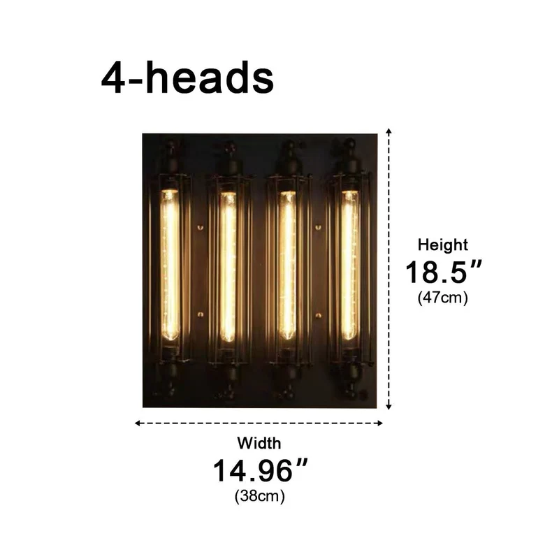 Industriële Wandlamp Ijzer & Glas Warm Wit LED Vintage Stijl Hardwired Retro Look Wandverlichting Woonkamer | Sansoti