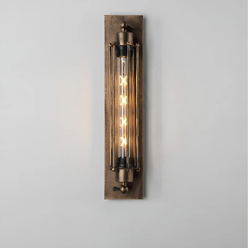 Industriële Wandlamp Ijzer & Glas Warm Wit LED Vintage Stijl Hardwired Retro Look Wandverlichting Woonkamer | Sansoti