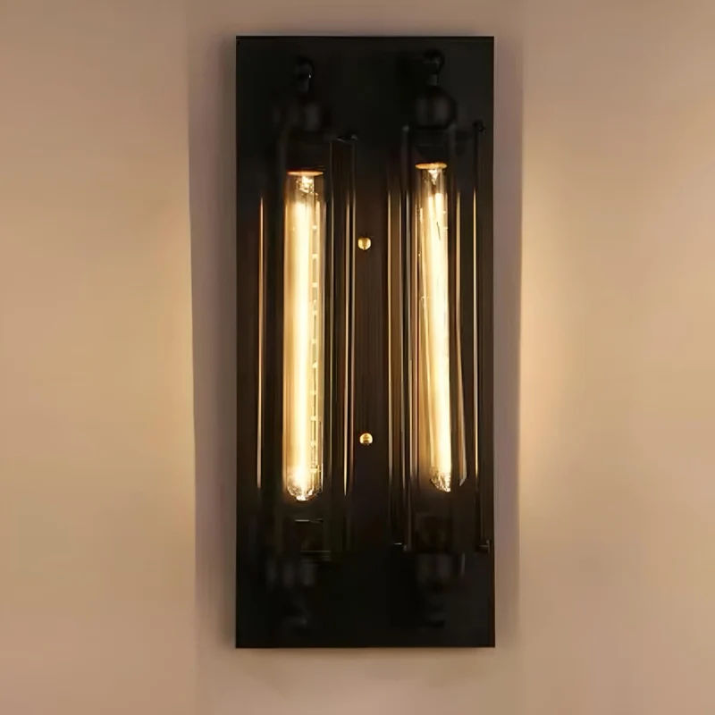 Industriële Wandlamp Ijzer & Glas Warm Wit LED Vintage Stijl Hardwired Retro Look Wandverlichting Woonkamer | Sansoti