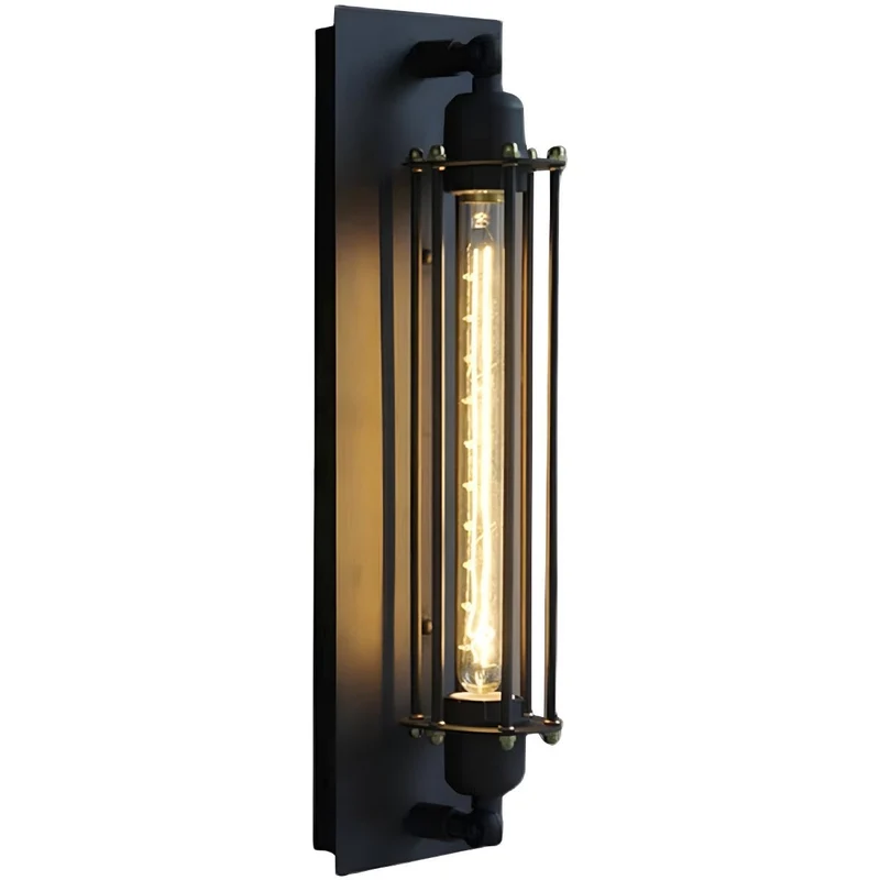 Industriële Wandlamp Ijzer & Glas Warm Wit LED Vintage Stijl Hardwired Retro Look Wandverlichting Woonkamer | Sansoti