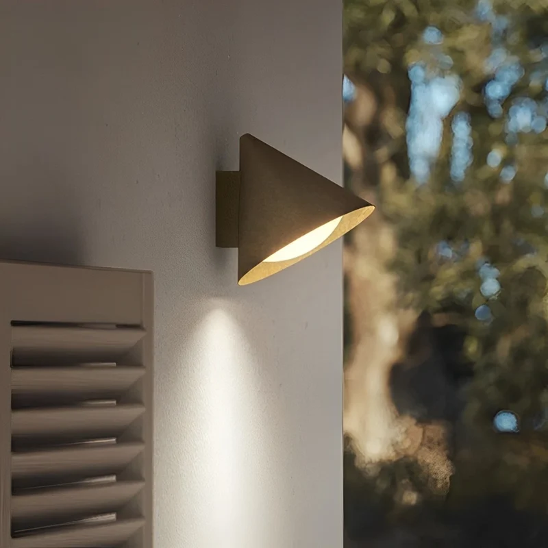 Buitenwandlamp LED Waterdicht Klokvorm Metaal Acryl 3000K IP54 Antraciet Goud Veranda Voordeur Buitenverlichting | Sansoti