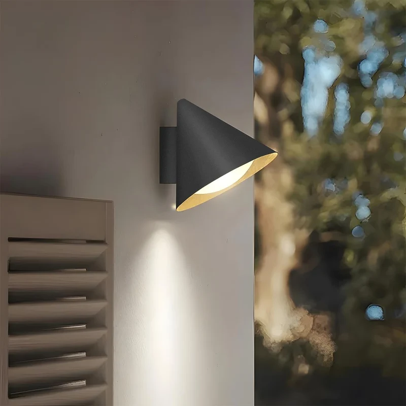 Buitenwandlamp LED Waterdicht Klokvorm Metaal Acryl 3000K IP54 Antraciet Goud Veranda Voordeur Buitenverlichting | Sansoti