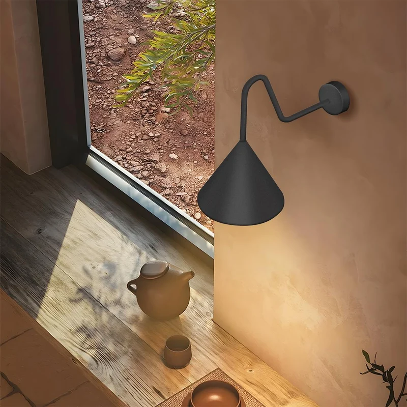 Buitenwandlamp LED Waterdicht Klokvorm Metaal Acryl 3000K IP54 Antraciet Goud Veranda Voordeur Buitenverlichting | Sansoti