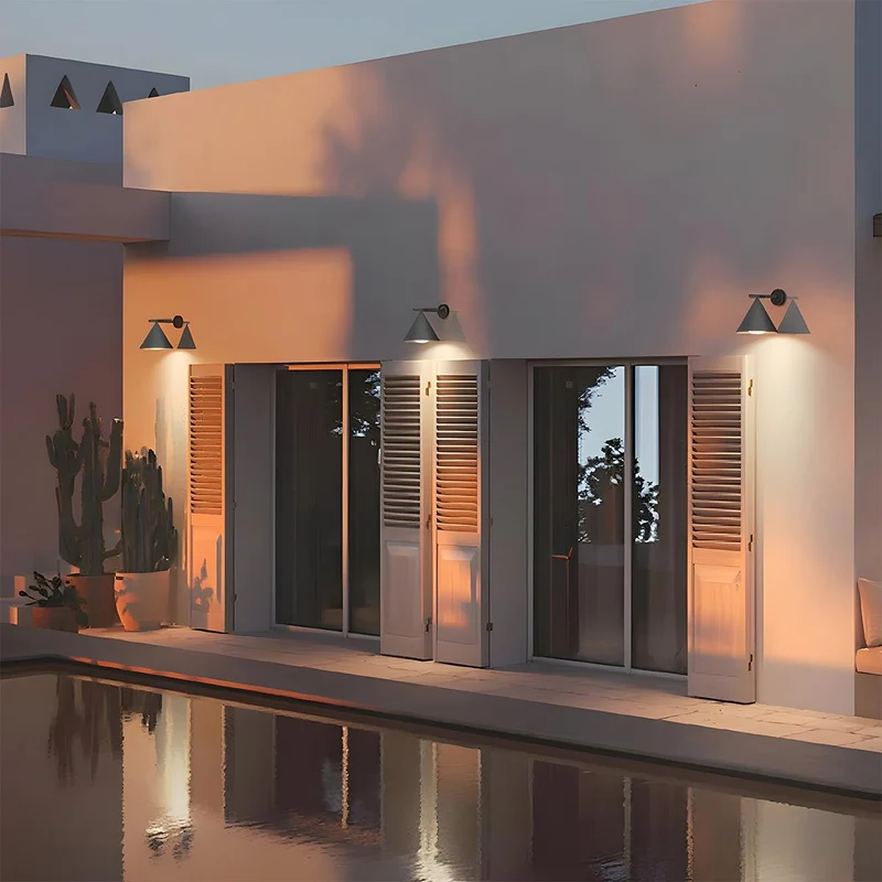Buitenwandlamp LED Waterdicht Klokvorm Metaal Acryl 3000K IP54 Antraciet Goud Veranda Voordeur Buitenverlichting | Sansoti