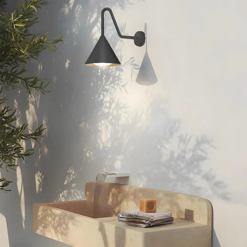 Buitenwandlamp LED Waterdicht Klokvorm Metaal Acryl 3000K IP54 Antraciet Goud Veranda Voordeur Buitenverlichting | Sansoti