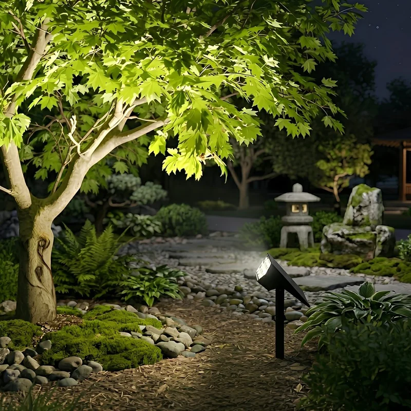 Verstelbare Solar LED Tuinspot Waterdicht IP68 Zwart Buitenverlichting Boomspot Grondspot Tuin Accent | Sansoti