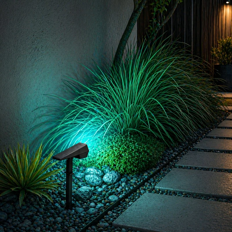 Verstelbare Solar LED Tuinspot Waterdicht IP68 Zwart Buitenverlichting Boomspot Grondspot Tuin Accent | Sansoti