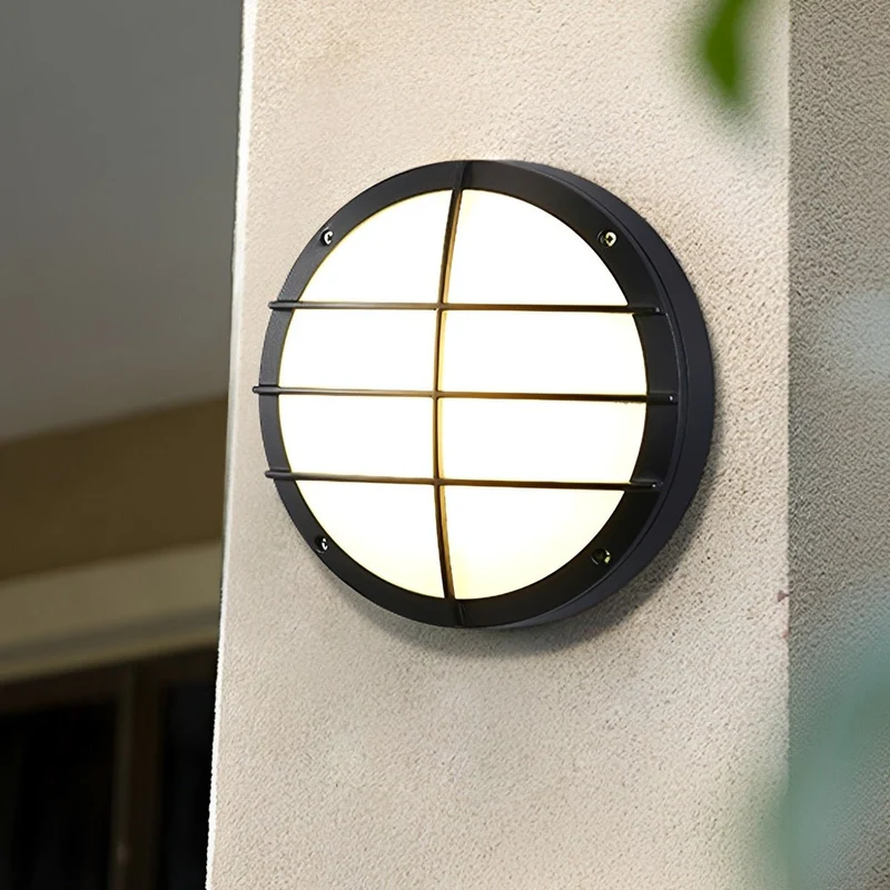 LED Wandlamp Buiten Rond Waterdicht IP56 Aluminium Minimalistisch Zwart Wit voor Veranda Tuin Terras | Sansoti