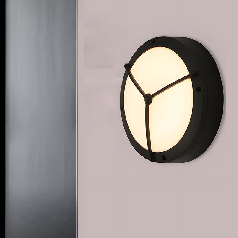 LED Wandlamp Buiten Rond Waterdicht IP56 Aluminium Minimalistisch Zwart Wit voor Veranda Tuin Terras | Sansoti
