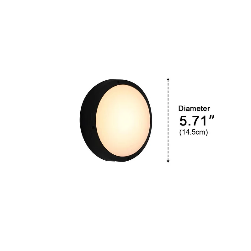 LED Wandlamp Buiten Rond Waterdicht IP56 Aluminium Minimalistisch Zwart Wit voor Veranda Tuin Terras | Sansoti