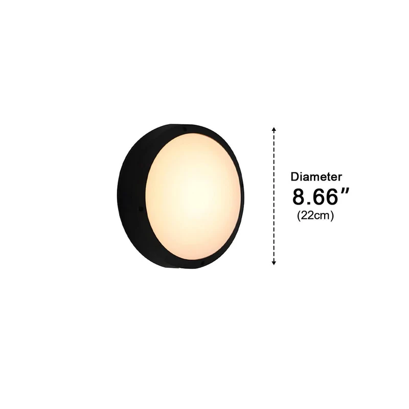 LED Wandlamp Buiten Rond Waterdicht IP56 Aluminium Minimalistisch Zwart Wit voor Veranda Tuin Terras | Sansoti