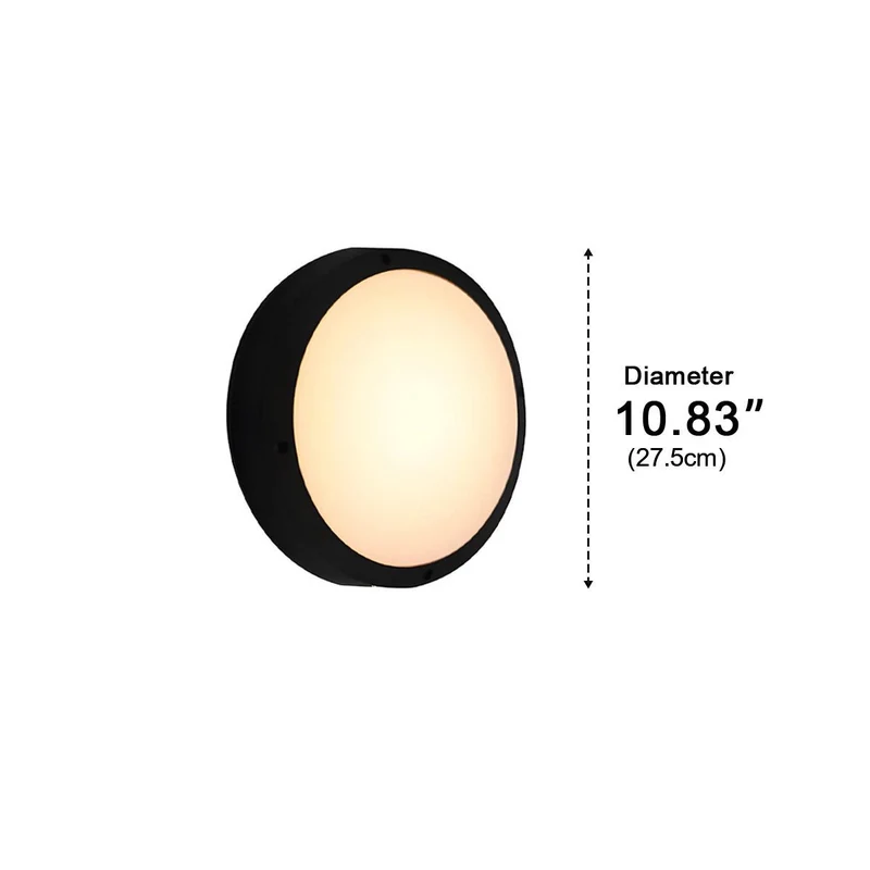 LED Wandlamp Buiten Rond Waterdicht IP56 Aluminium Minimalistisch Zwart Wit voor Veranda Tuin Terras | Sansoti