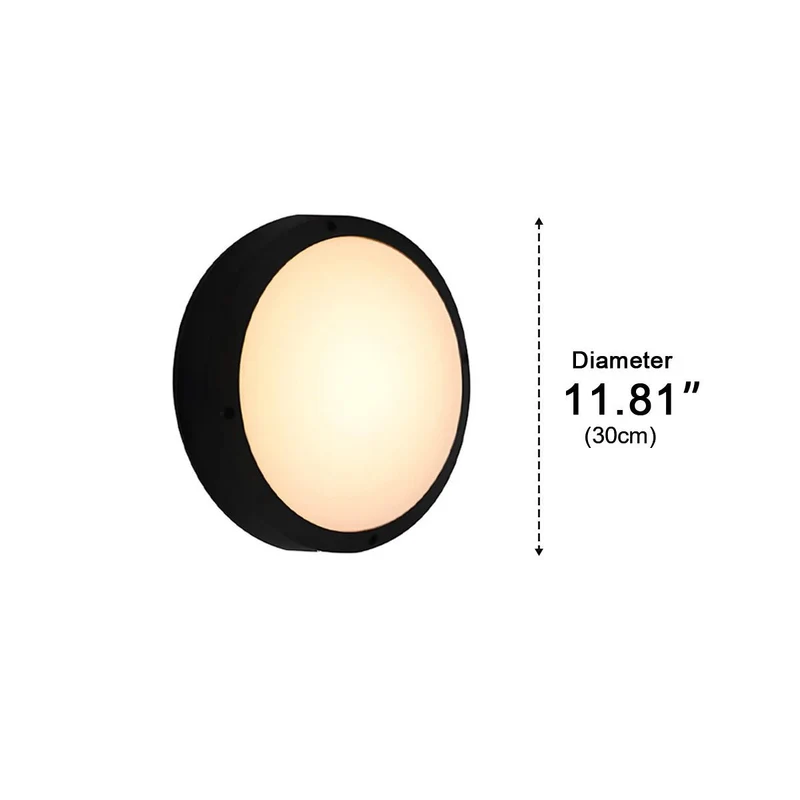 LED Wandlamp Buiten Rond Waterdicht IP56 Aluminium Minimalistisch Zwart Wit voor Veranda Tuin Terras | Sansoti