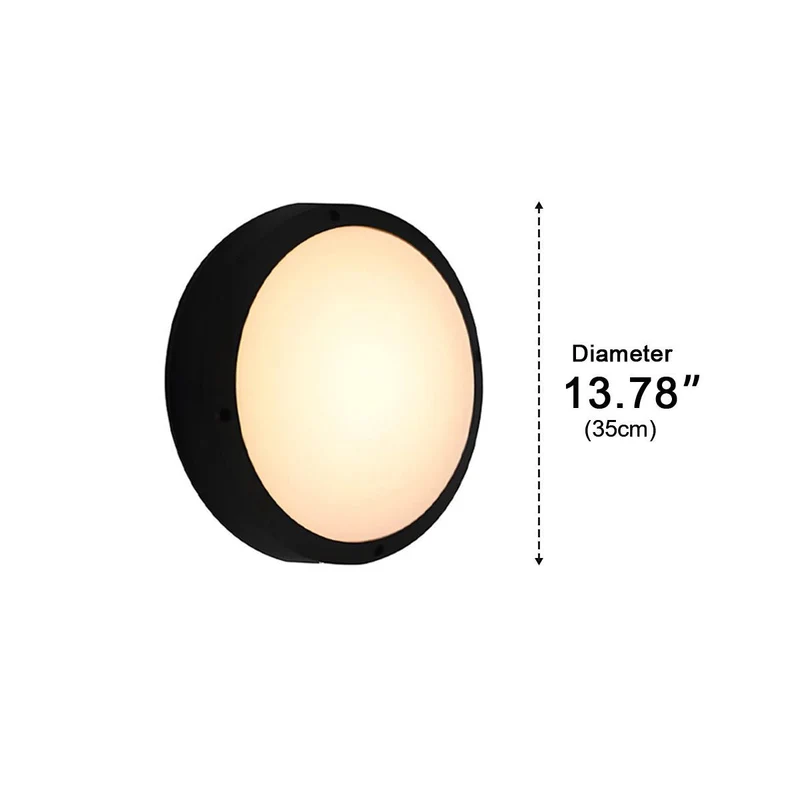 LED Wandlamp Buiten Rond Waterdicht IP56 Aluminium Minimalistisch Zwart Wit voor Veranda Tuin Terras | Sansoti