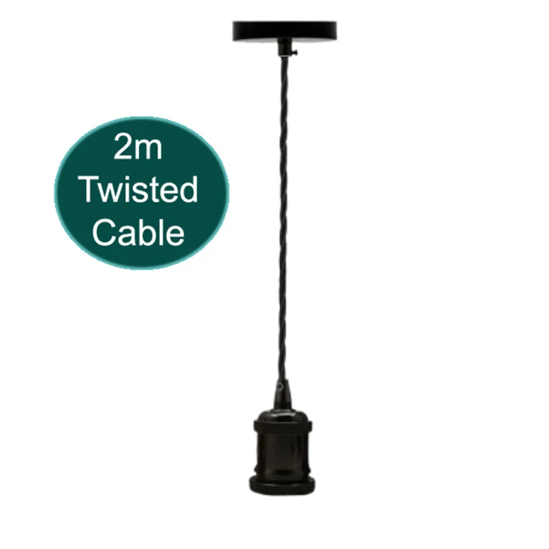 Verdrilltes Kabel mit Lampenfassung E27 ~3812