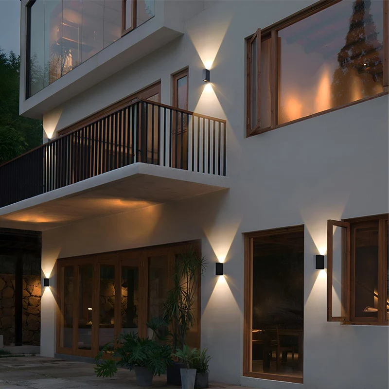 Buitenwandlamp LED Up Down Zwart IP65 Waterdicht Gevel Terras Veranda Tuinverlichting Buitenverlichting | Sansoti