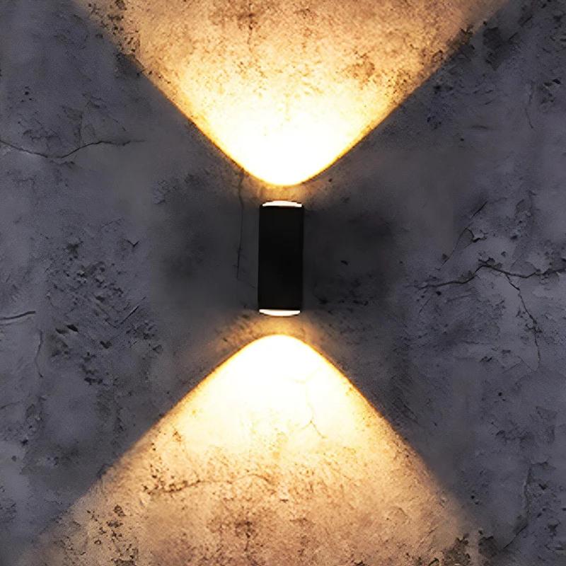 Buitenwandlamp LED Up Down Zwart IP65 Waterdicht Gevel Terras Veranda Tuinverlichting Buitenverlichting | Sansoti