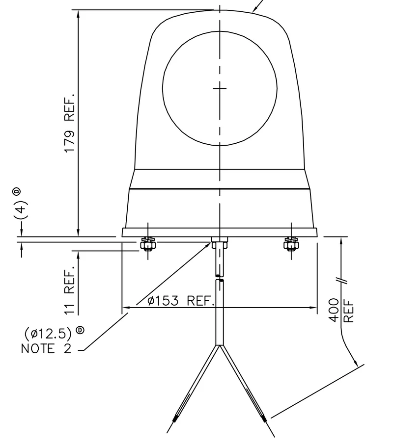 Britax Drehbare Rundumleuchte mit flacher Basis