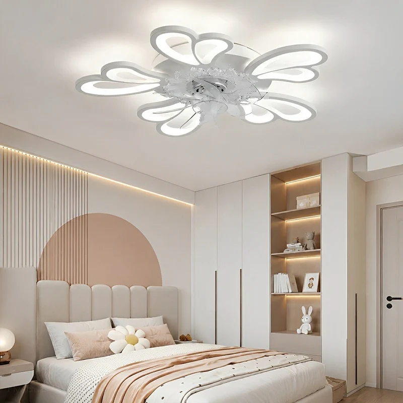 Plafondventilator met Verlichting & Afstandsbediening Dimbaar 3 Lichtstanden Fluistermotor 79cm voor Slaapkamer | Sansoti