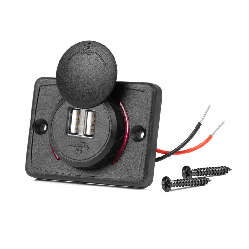 Unterputz-USB-Ladegerät mit zwei Anschlüssen, 12/24 V