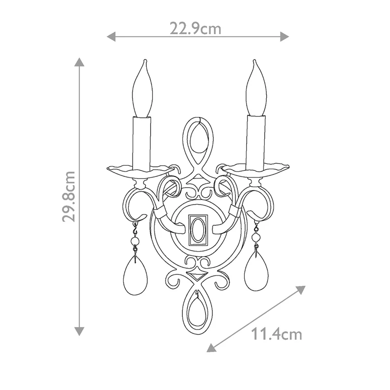 Wandleuchte Chateau 2-flammig Bronze Ø 23cm