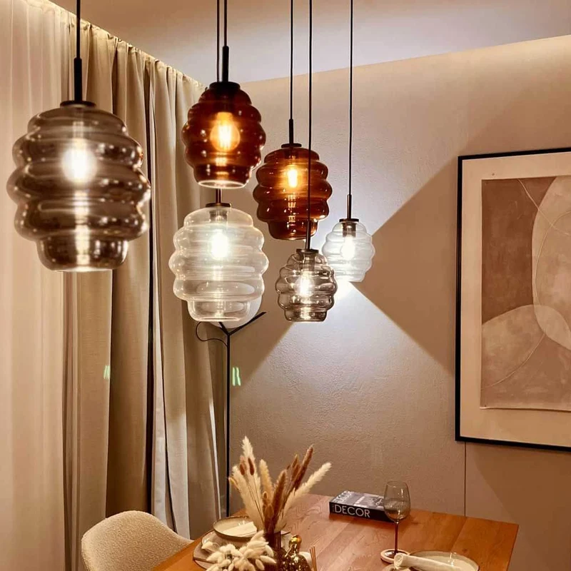s.luce Echos Esszimmerlampe 12-flammig 200cm 3-reihig Ø 18cm