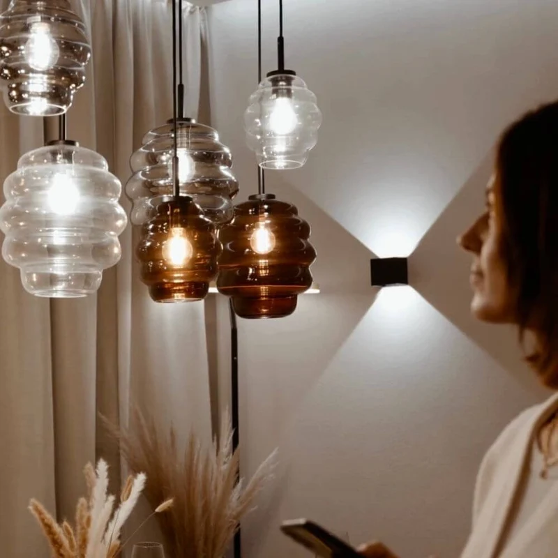 s.luce Echos Esstischlampe 8-flammig 160cm 2-reihig Ø 18cm