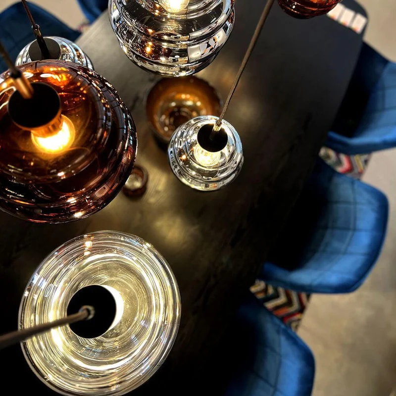 s.luce Echos Esstischleuchte 8-flammig 200cm 3-reihig Ø 25cm