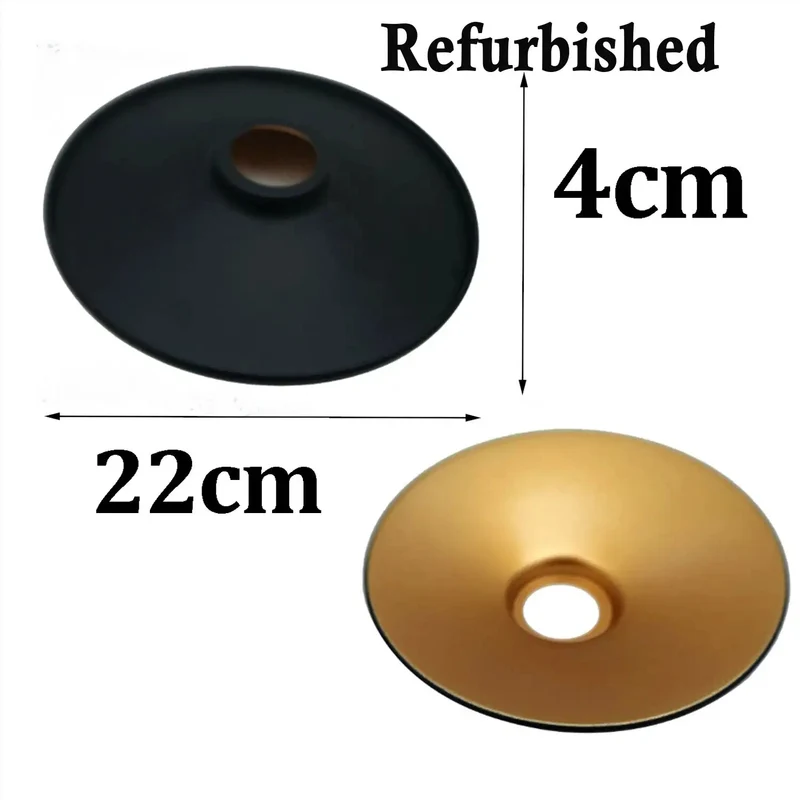 Industrie lampenschirm Set Schwarz Gold E27 | Metall Ersatzschirme einzeln ~3858